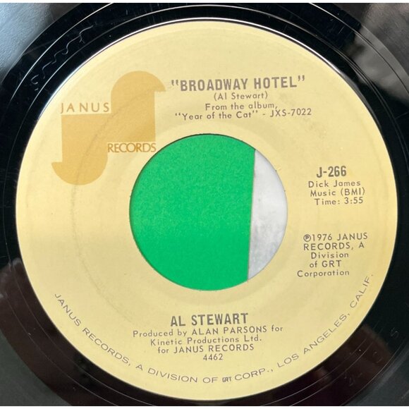 Al Stewart Year of the Cat / Broadway Hotel 45 Vinyl 70s Rock VG+ Janus 266 - Picture 2 of 6